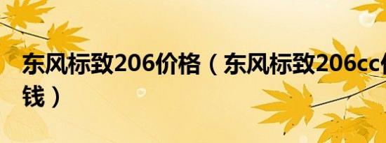 东风标致206价格（东风标致206cc价格多少钱）