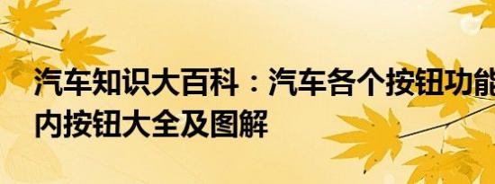 汽车知识大百科：汽车各个按钮功能图解 车内按钮大全及图解