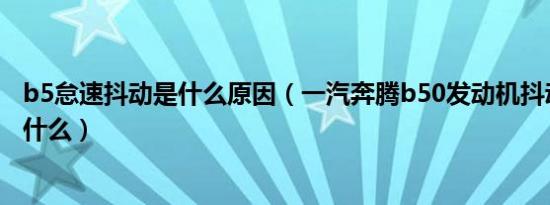 b5怠速抖动是什么原因（一汽奔腾b50发动机抖动的原因是什么）