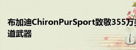 布加迪ChironPurSport致敬355万美元的赛道武器