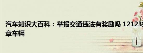 汽车知识大百科：举报交通违法有奖励吗 12123如何举报违章车辆