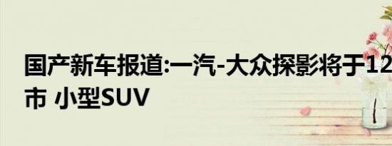 国产新车报道:一汽-大众探影将于12月4日上市 小型SUV