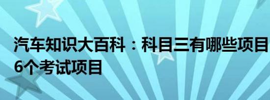 汽车知识大百科：科目三有哪些项目 科目三16个考试项目