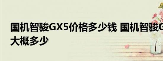 国机智骏GX5价格多少钱 国机智骏GX5售价大概多少