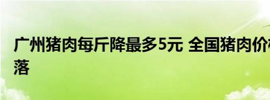 广州猪肉每斤降最多5元 全国猪肉价格开始回落