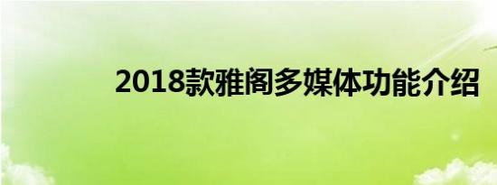 2018款雅阁多媒体功能介绍