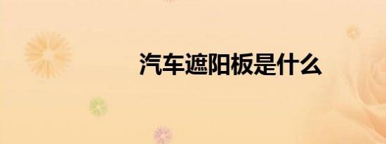 汽车遮阳板是什么