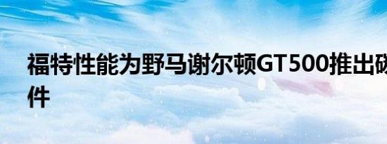 福特性能为野马谢尔顿GT500推出碳纤维零件