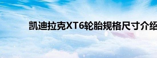 凯迪拉克XT6轮胎规格尺寸介绍