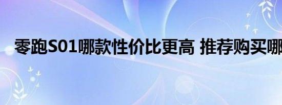 零跑S01哪款性价比更高 推荐购买哪款好 