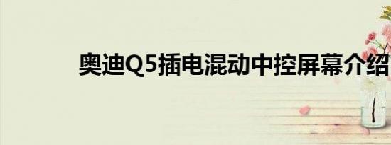 奥迪Q5插电混动中控屏幕介绍