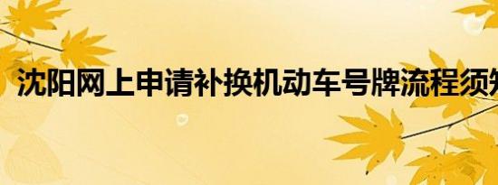 沈阳网上申请补换机动车号牌流程须知什么