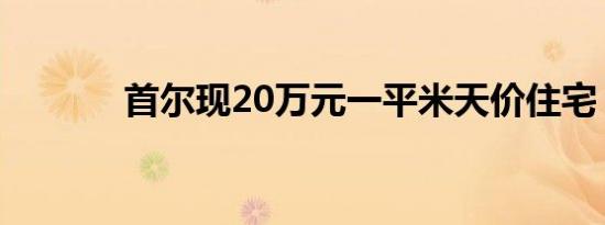 首尔现20万元一平米天价住宅