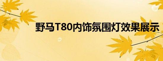 野马T80内饰氛围灯效果展示