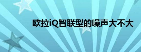 欧拉iQ智联型的噪声大不大 