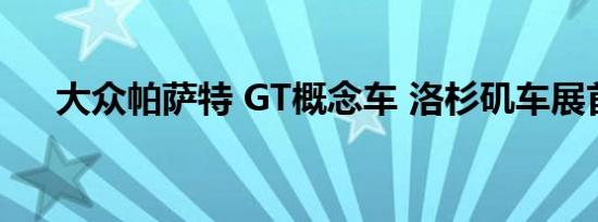 大众帕萨特 GT概念车 洛杉矶车展首发