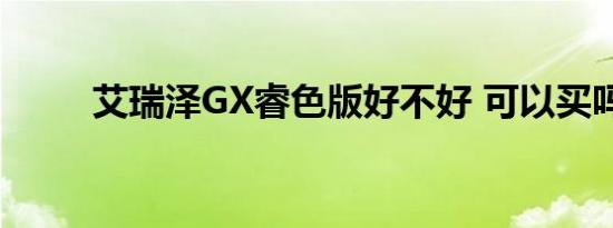 艾瑞泽GX睿色版好不好 可以买吗 