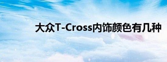 大众T-Cross内饰颜色有几种 