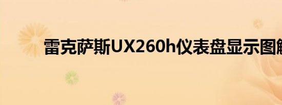 雷克萨斯UX260h仪表盘显示图解