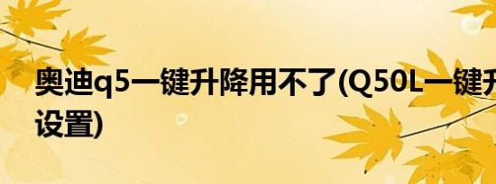 奥迪q5一键升降用不了(Q50L一键升降激活设置)