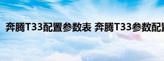 奔腾T33配置参数表 奔腾T33参数配置介绍