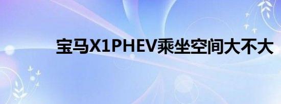 宝马X1PHEV乘坐空间大不大 