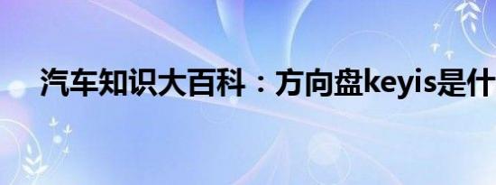 汽车知识大百科：方向盘keyis是什么车