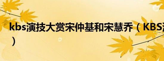 kbs演技大赏宋仲基和宋慧乔（KBS演技大赏）