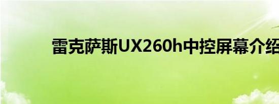 雷克萨斯UX260h中控屏幕介绍