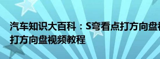 汽车知识大百科：S弯看点打方向盘视频 S弯打方向盘视频教程