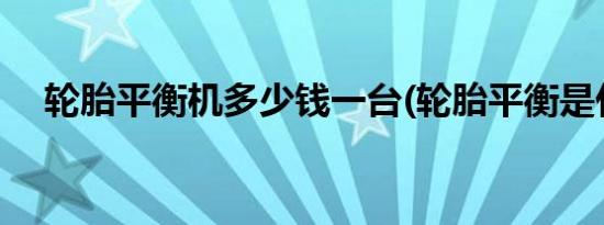 轮胎平衡机多少钱一台(轮胎平衡是什么)