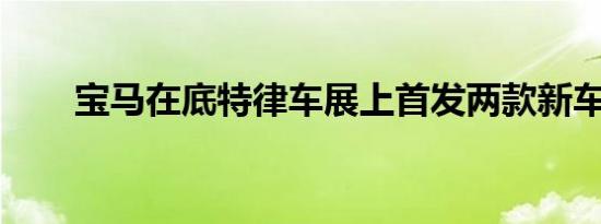 宝马在底特律车展上首发两款新车型