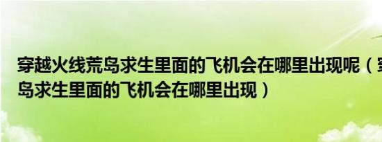 穿越火线荒岛求生里面的飞机会在哪里出现呢（穿越火线荒岛求生里面的飞机会在哪里出现）