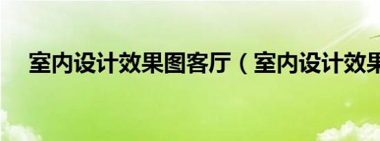 室内设计效果图客厅（室内设计效果图）