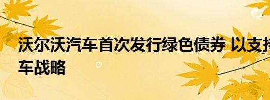 沃尔沃汽车首次发行绿色债券 以支持电动汽车战略