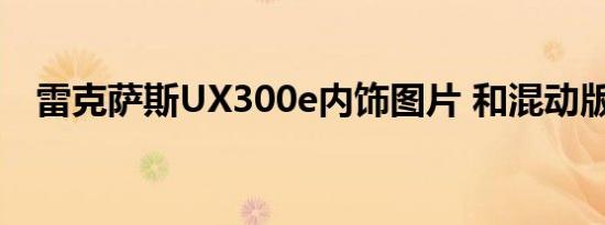 雷克萨斯UX300e内饰图片 和混动版一样