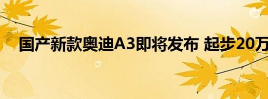 国产新款奥迪A3即将发布 起步20万之内