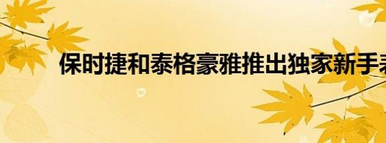 保时捷和泰格豪雅推出独家新手表