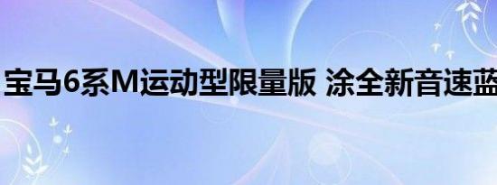 宝马6系M运动型限量版 涂全新音速蓝色车漆