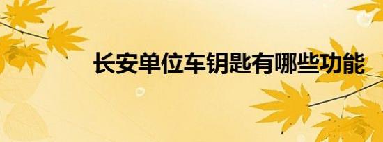 长安单位车钥匙有哪些功能