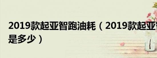 2019款起亚智跑油耗（2019款起亚智跑油耗是多少）