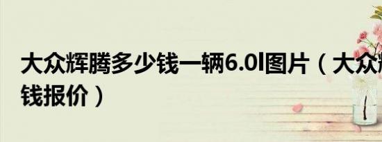 大众辉腾多少钱一辆6.0l图片（大众辉腾多少钱报价）