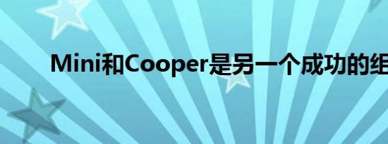 Mini和Cooper是另一个成功的组合