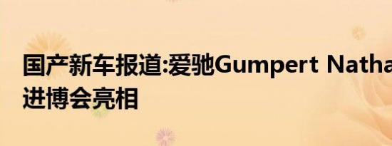 国产新车报道:爱驰Gumpert Nathalie官图 进博会亮相