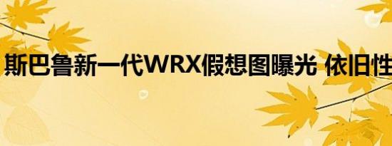 斯巴鲁新一代WRX假想图曝光 依旧性能范儿