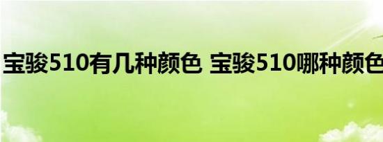 宝骏510有几种颜色 宝骏510哪种颜色最好看