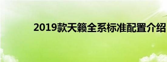 2019款天籁全系标准配置介绍