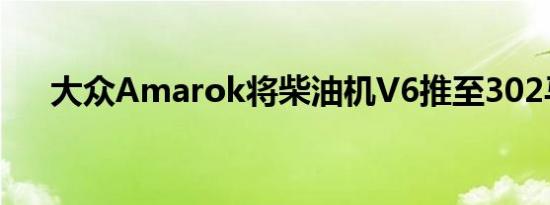 大众Amarok将柴油机V6推至302马力