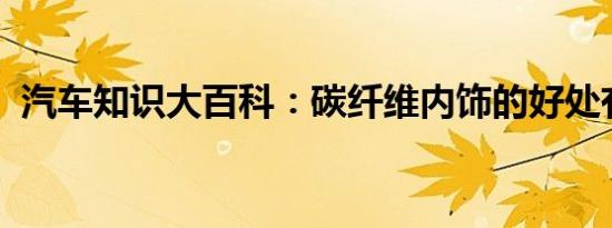 汽车知识大百科：碳纤维内饰的好处有哪些