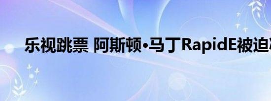 乐视跳票 阿斯顿·马丁RapidE被迫减产